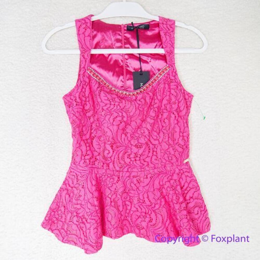 Marciano Pink Lace Peplum Blouse
